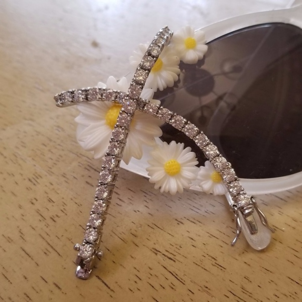 18k Swarovski Tennis Bracelet - Picture 2 of 8